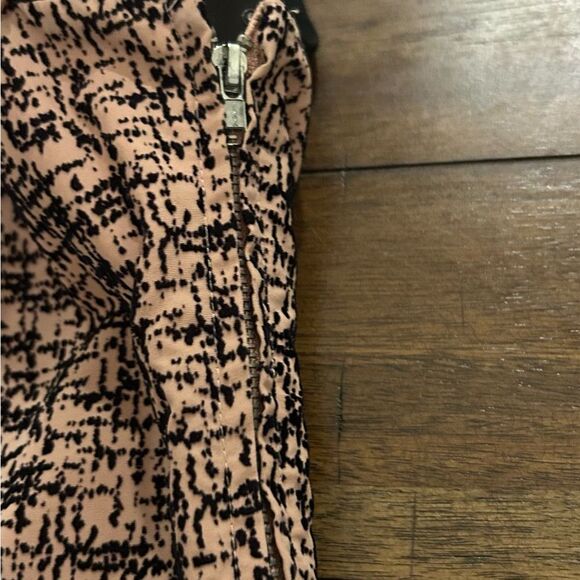 Anthropologie Tan Print Moulinette Soeurs Albertine Flocked Sheath Dress Size 8 - Picture 7 of 11